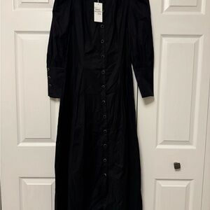 Reformation size 6 Elegant Black Button-Down Dress